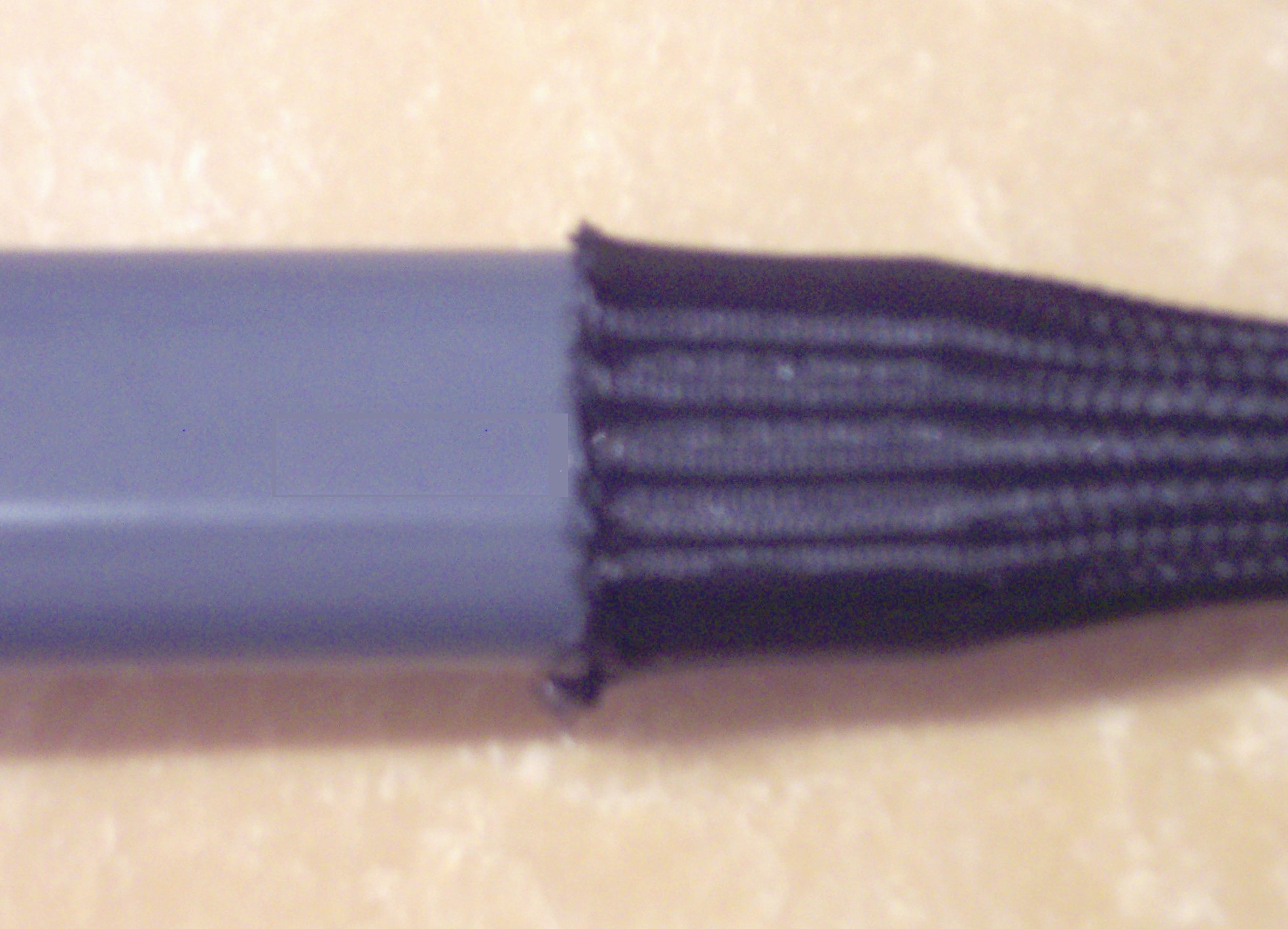 Non-Fray braided sleeve cut with scissors