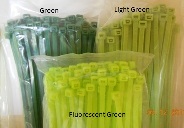 Green, Light Green and Fluorescent Green (click picture for larger image)